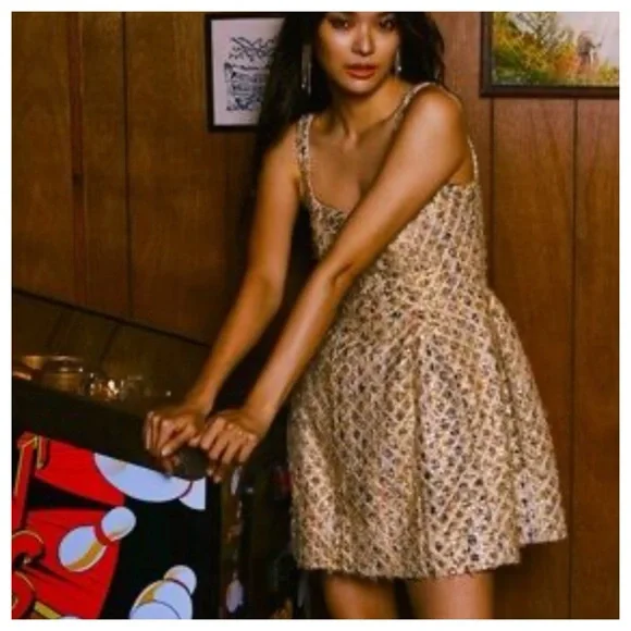 NWT Anthropologie Maeve Tweed Fit & Flare Mini Dress - Picture 3 of 16